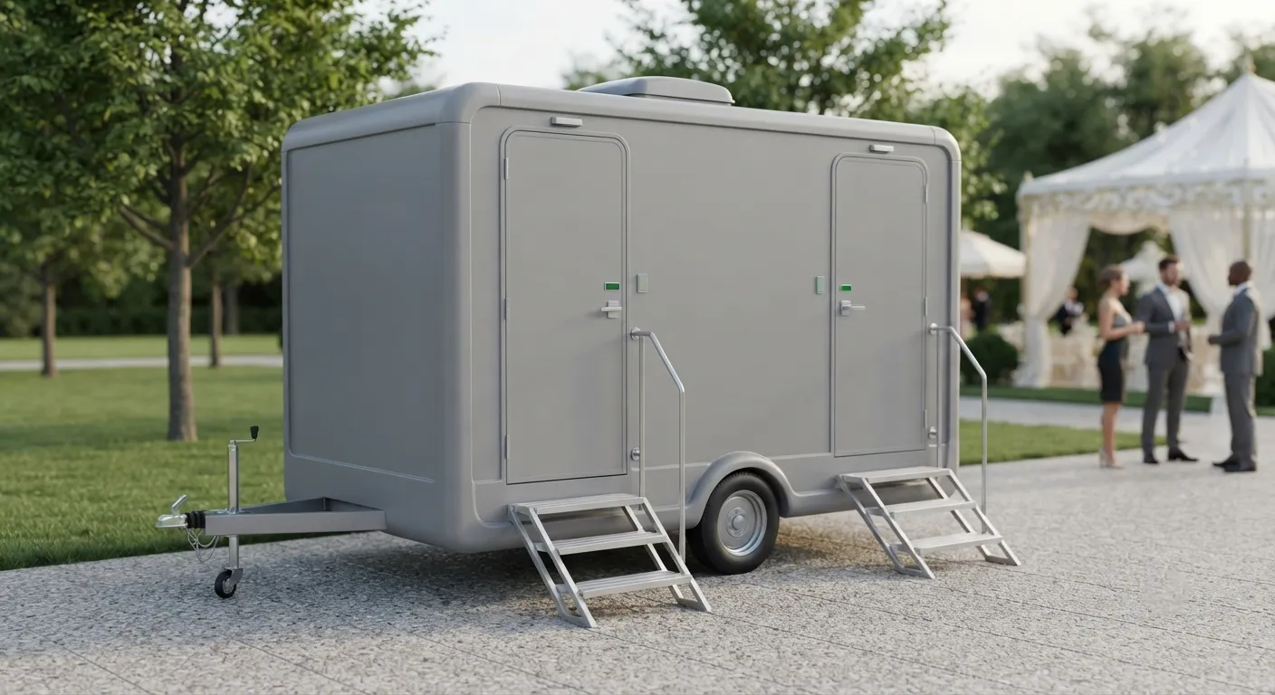 2 stall restroom trailer from our Gresham fleet